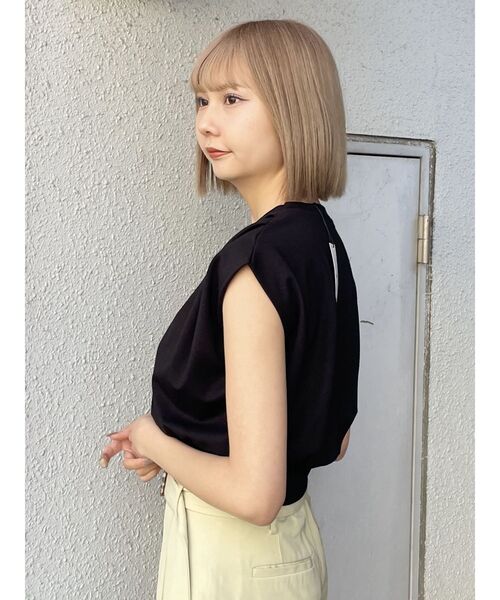 MURUA tシャツ タックワイドショルダートップス レディース