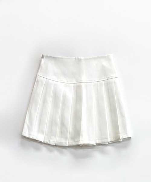 OFF-WHITE スロカンフリントミニスカト OWCC097E20FAB001 1001 美品・ホワイト・パンツ付き プリーツミニスカート・スコート風