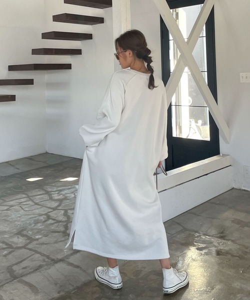 CHERI since1985 ワンピース 裏起毛ロングスウェットワンピース