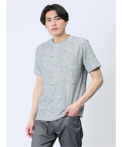 tシャツ Tシャツ メンズ タカキューメンズ/TAKA-Q:MEN メッシュ 転写プリント クルーネック半袖Tシャツ｜zozo｜02