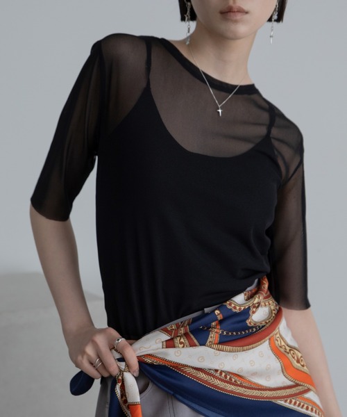 tシャツ soft sheer half sleeve tee(ソフトシアーハーフスリーブTシャツ) レディース DRESSLAVE tシャツ soft sheer half sleeve tee(ソフトシアー