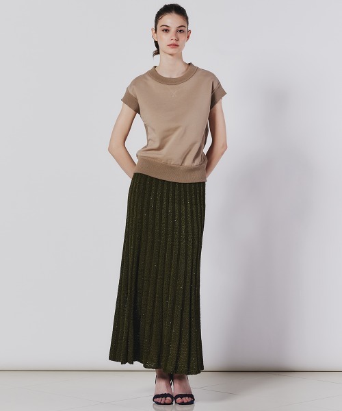 トレーナー スウェット ヘビー裏毛フレンチスリーブトップス レディース DOUBLE STANDARD CLOTHING トレーナー スウェット ヘビー裏毛