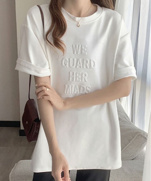 tシャツ 半袖 立体ロゴ オーバー Tシャツ レディース : ZOZOTOWN Yahoo 