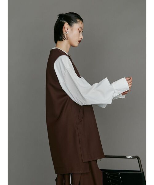 UN3D. ベスト ジレ FRINGE POINT LONG VEST / フリンジポイント