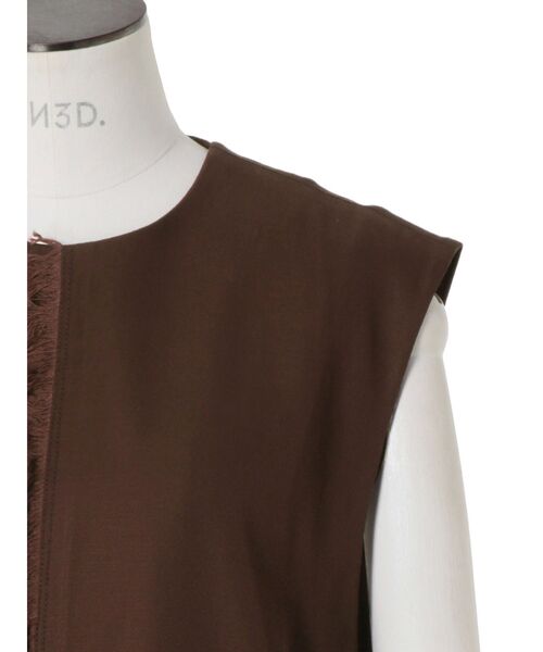 UN3D. ベスト ジレ FRINGE POINT LONG VEST / フリンジポイント