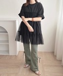 チュニック チュールティアードTシャツ「ZOZ...の詳細画像5