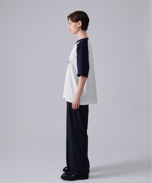 ONCILY tシャツ GRADATION LOGO RAGLAN SLEEVE T-SHIRT
