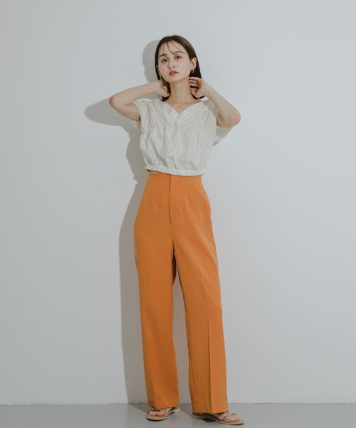 ブラウス シャツ クロップドギャザーブラウス レディース SENSE OF PLACE by URBAN RESEARCH ブラウス シャツ クロップド