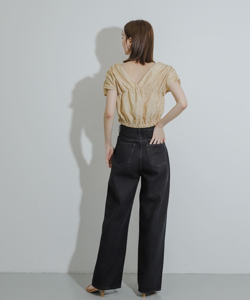 ブラウス シャツ クロップドギャザーブラウス レディース SENSE OF PLACE by URBAN RESEARCH ブラウス シャツ クロップド