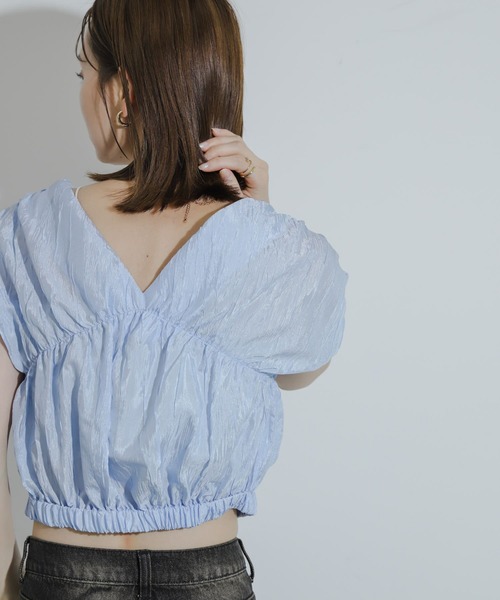 ブラウス シャツ クロップドギャザーブラウス レディース SENSE OF PLACE by URBAN RESEARCH ブラウス シャツ クロップド