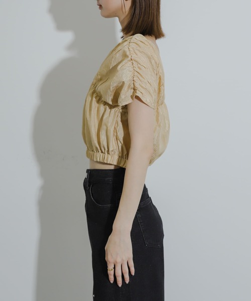 ブラウス シャツ クロップドギャザーブラウス レディース SENSE OF PLACE by URBAN RESEARCH ブラウス シャツ クロップド