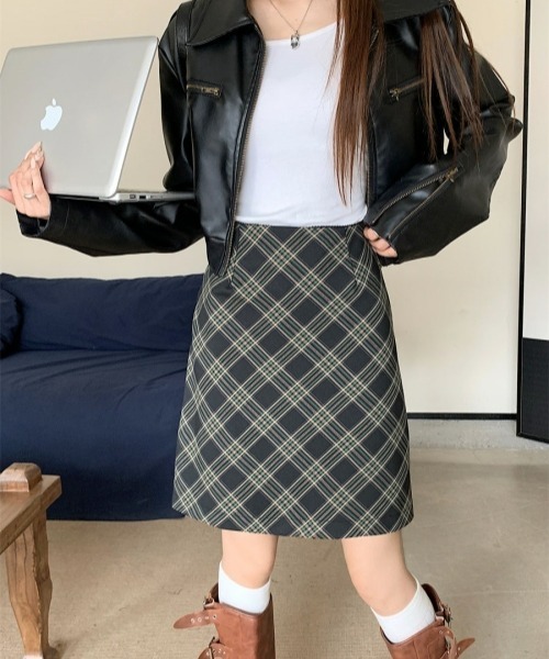 y's ワイズ　YG-S05-806 チェック柄ダメージ風スカート　未使用保管品 gossip!ロサンゼルス スカート Y2Kチェック柄スカート ヴィンテージ風