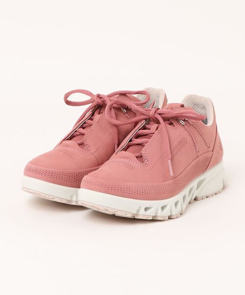 Ecco ホワイト ピンクスニーカー 女性用24.5センチ ecco（エコー） スニーカー 防水 マルチベント スニーカー ウィメンズ