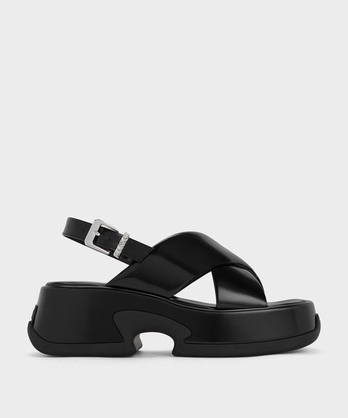 ○★新品未使用 カタリスト エリートサンダル プラットフォーム ブラック28cm CHARLES ＆ KEITH（チャールズ&キース） サンダル Caria キャリア