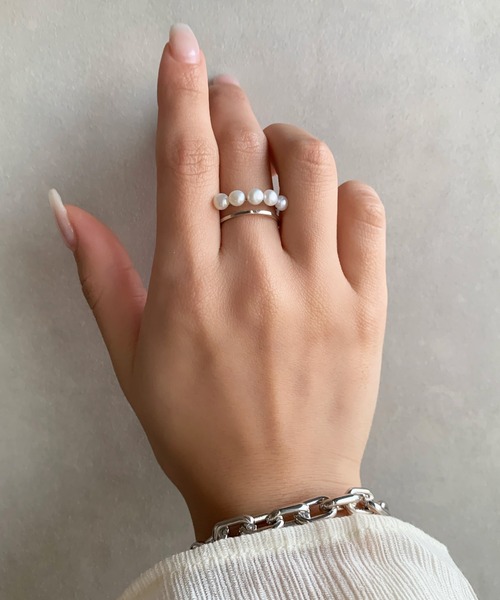 ciite' 指輪 リング 淡水パールラインリング レディース : ZOZOTOWN