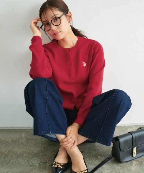 カーディガン 「U.S.POLO ASSN.」ニットカーディガン レディース