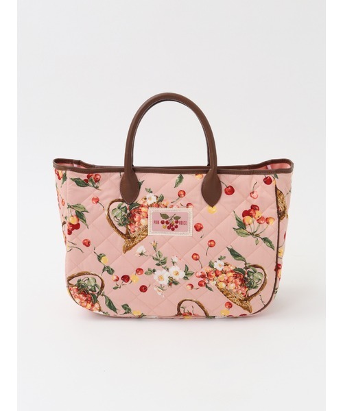 PINK HOUSE（ピンクハウス） トートバッグ 野ばらとチェリープリント