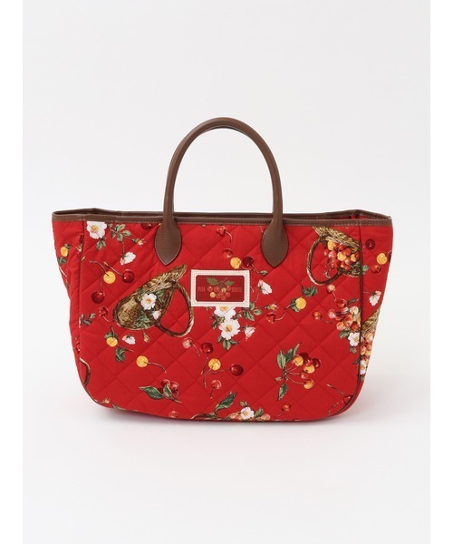 PINK HOUSE（ピンクハウス） トートバッグ 野ばらとチェリープリント