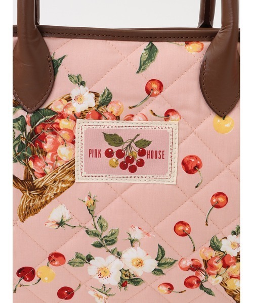 PINK HOUSE（ピンクハウス） トートバッグ 野ばらとチェリープリント