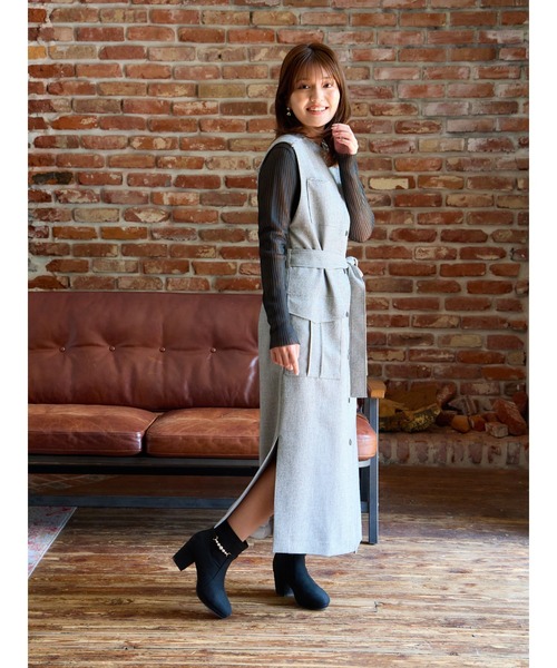 Realta（レアルタ） ブーツ 6.5cmヒール2WAYパールショートブーツ