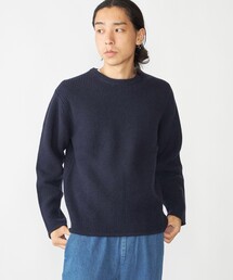 セーター ニット SHIPS: ウール リサイクルカシミヤ 畦編み クルーネック ニット メンズ｜ZOZOTOWN Yahoo!店