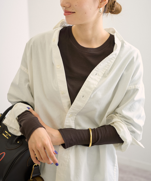 FRAMeWORK ≪追加≫HTシアーロングTee2 ホワイト used ≪追加≫HTシアーロングTee4（Tシャツ／カットソー）｜FRAMeWORK