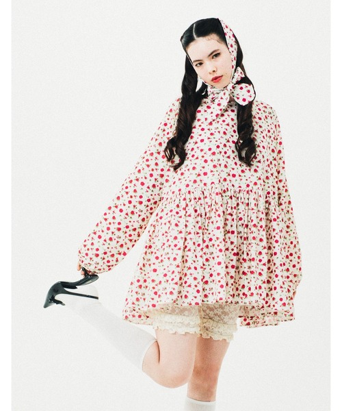 ドレス 「Little Sunny Bite」 rose nylon mini dress