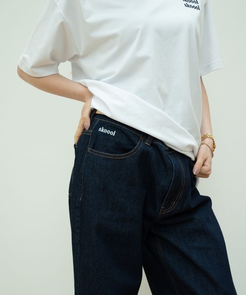 skoool ジーンズ straight denim pants メンズ レディース