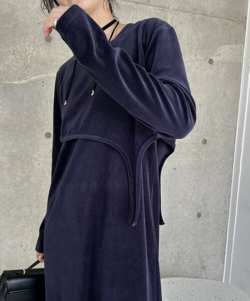 CAPRICIEUX LE'MAGE ワンピース 「低身長サイズあり」ベロア