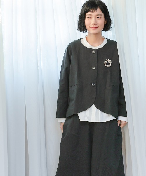 Neina セットアップ 「フォーマル」リネンライクパンツスーツ3点セット