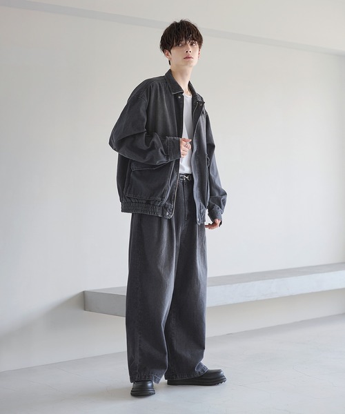 ジーンズ 2タックワイドバギー12オンスデニムパンツ 「セットアップ