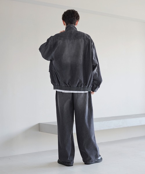 ワイドパンツ ジーンズ 2タックワイドバギー12オンスデニムパンツ 