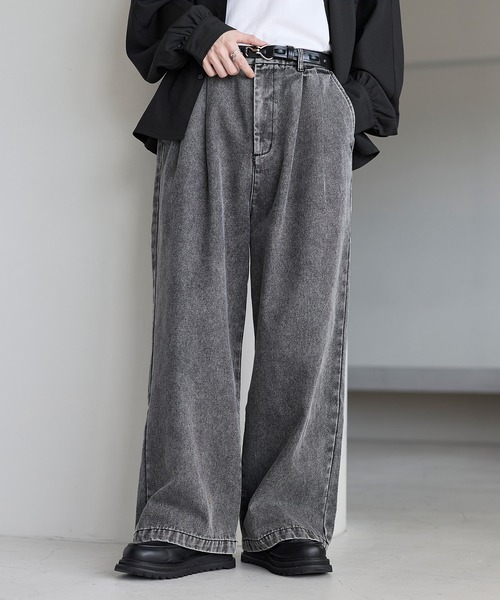 デニムバンデージ 12個セット ジーンズ 2タックワイドバギー12オンスデニムパンツ 「セットアップ