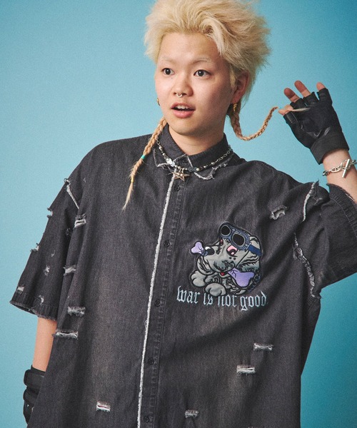 GALFY ガルフィー 病みに染まりし反戦T Tシャツ GALFY】病みに染まりし反戦Tシャツ | OUR BRAND,GALFY