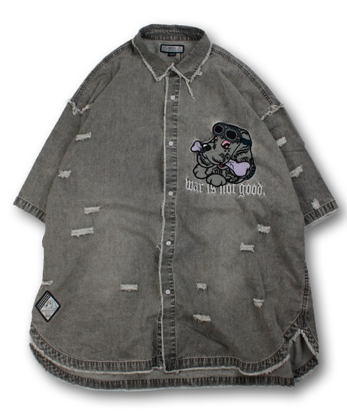 GALFY ガルフィー 病みに染まりし反戦Tシャツ 正規品 Tシャツ 半袖 TEE ユニセックス ストリート オーバーサイズ  大きめ ゆったり ギャル ガルフィー女子 GALFY tシャツ GALFY（ガルフィー）病みに染まりし反戦T
