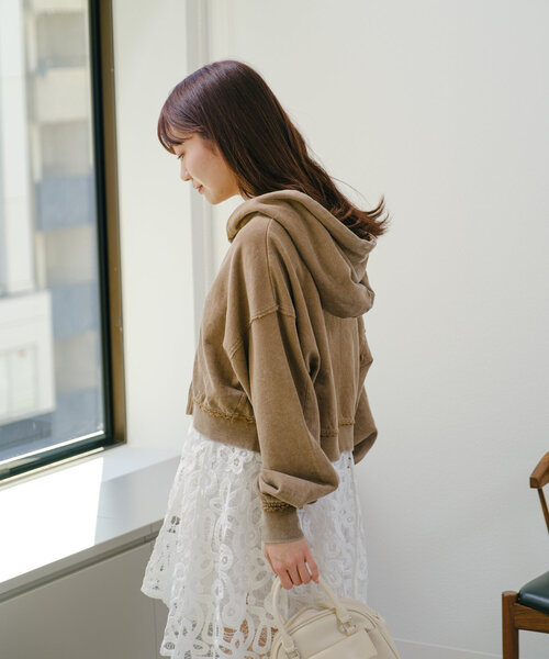 完売商品！kastane ダブルZIPスウェットパーカーs(ショート)