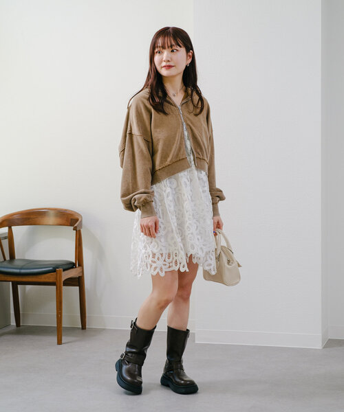 完売商品！kastane ダブルZIPスウェットパーカーs(ショート)