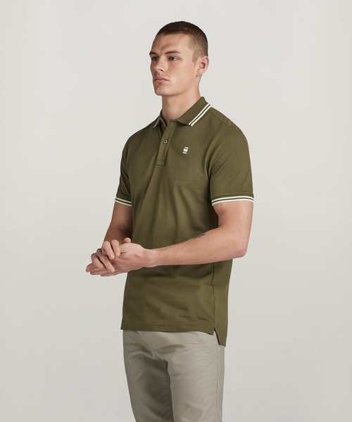 G-STAR RAW ポロシャツ DUNDA SLIM STRIPE POLO/ワンポイント