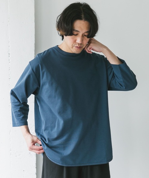 URBAN RESEARCH DOORS tシャツ ポンチ8分袖ラウンドヘムTシャツ