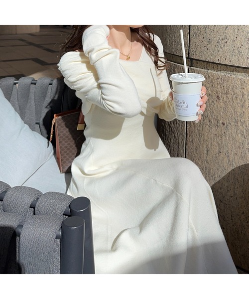 「 Ogue. 」 ワンショルダーデコルテニットワンピース Ogue. ワンピース 「 」 one shoulder dcollet knit op （ワン