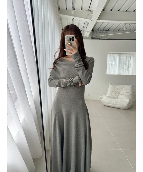 Ogue. ワンピース 「 」 one shoulder dcollet knit op （ワン