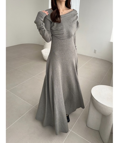 Ogue. ワンピース 「 」 one shoulder dcollet knit op （ワン