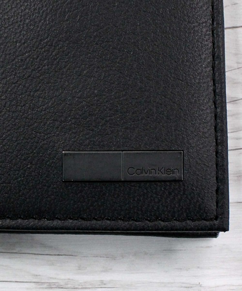   折財布 ブラック シンプル CKロゴ メタル Calvin Klein（カルバン・クライン） 長財布 二つ折り財布 ギフト