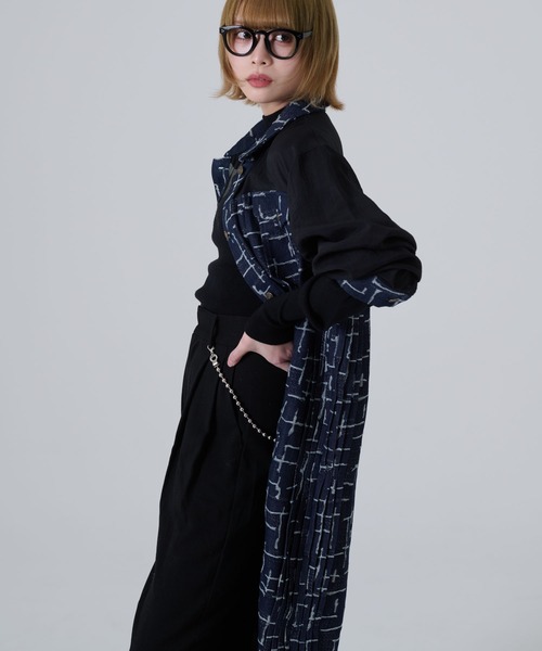 THEODORIC.dy ワンピース シアー切替デニムワンピース / Sheer