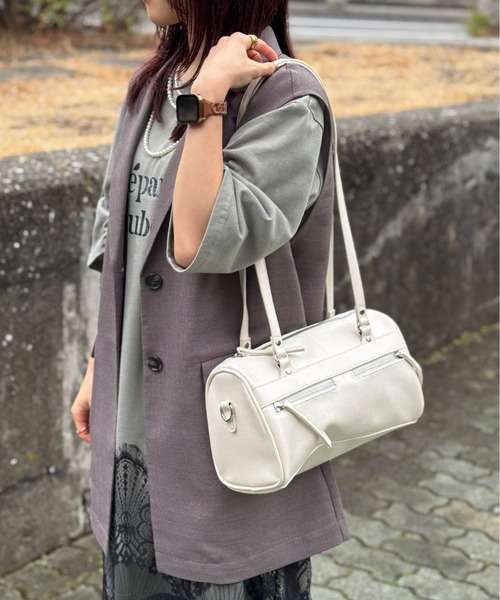 希少　オールド　バレンシアガ　2way ボストンバッグ　ロゴ金具　緑　y2k Green Parks ボストンバッグ ・QUON W ZIP 2wayボストンバッグ