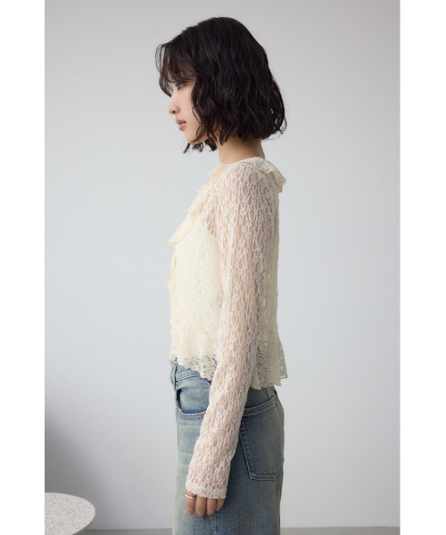 AZUL BY MOUSSY カーディガン レースフリルカーディガン
