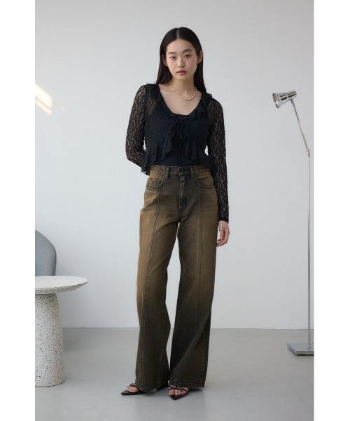 AZUL BY MOUSSY（アズールバイマウジー） カーディガン レースフリル