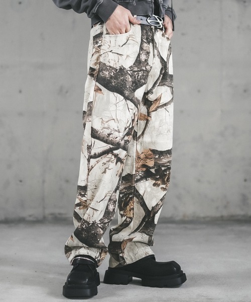 Shoowtime ジーンズ White Tree Camo All-Over Design Work