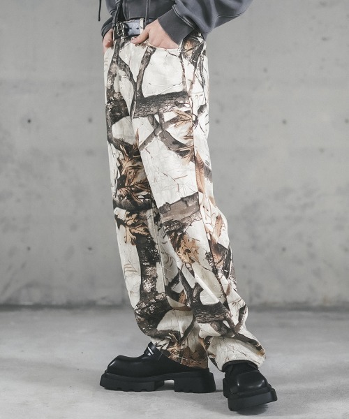 Shoowtime ジーンズ White Tree Camo All-Over Design Work