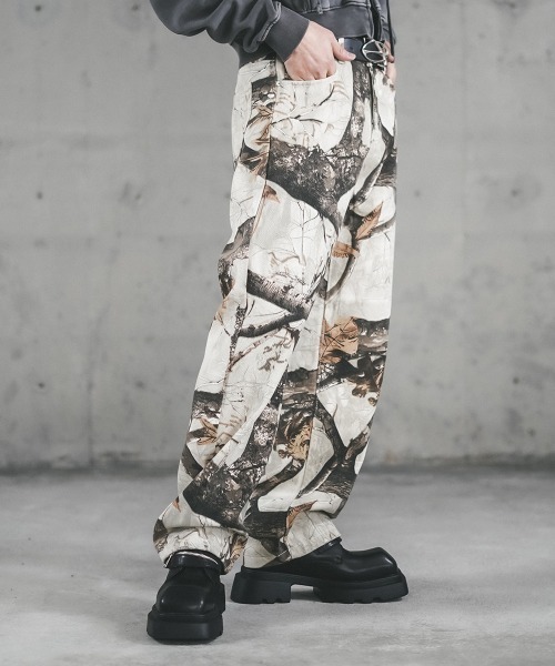 Shoowtime ジーンズ White Tree Camo All-Over Design Work